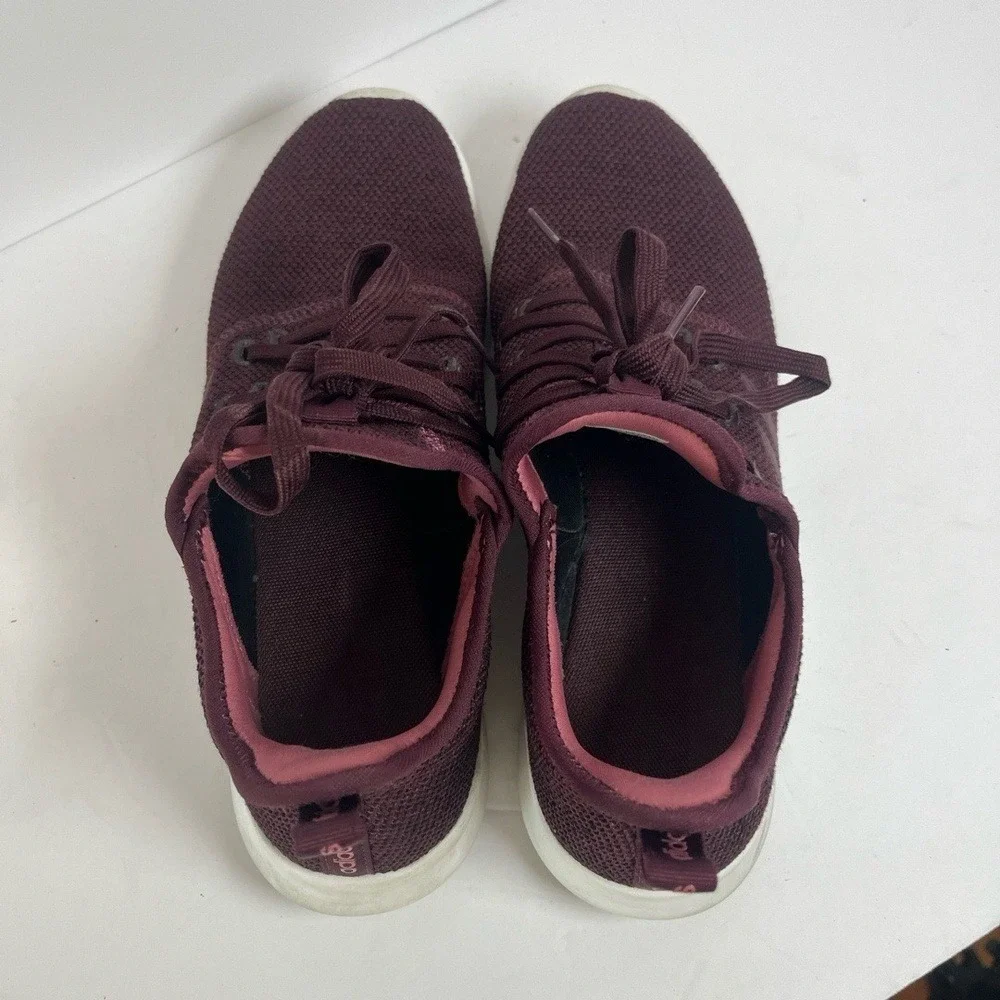 Adidas Sneakers Womens Size 9.5 Maroon Athletic Running Cloudfoam Comfortable Li